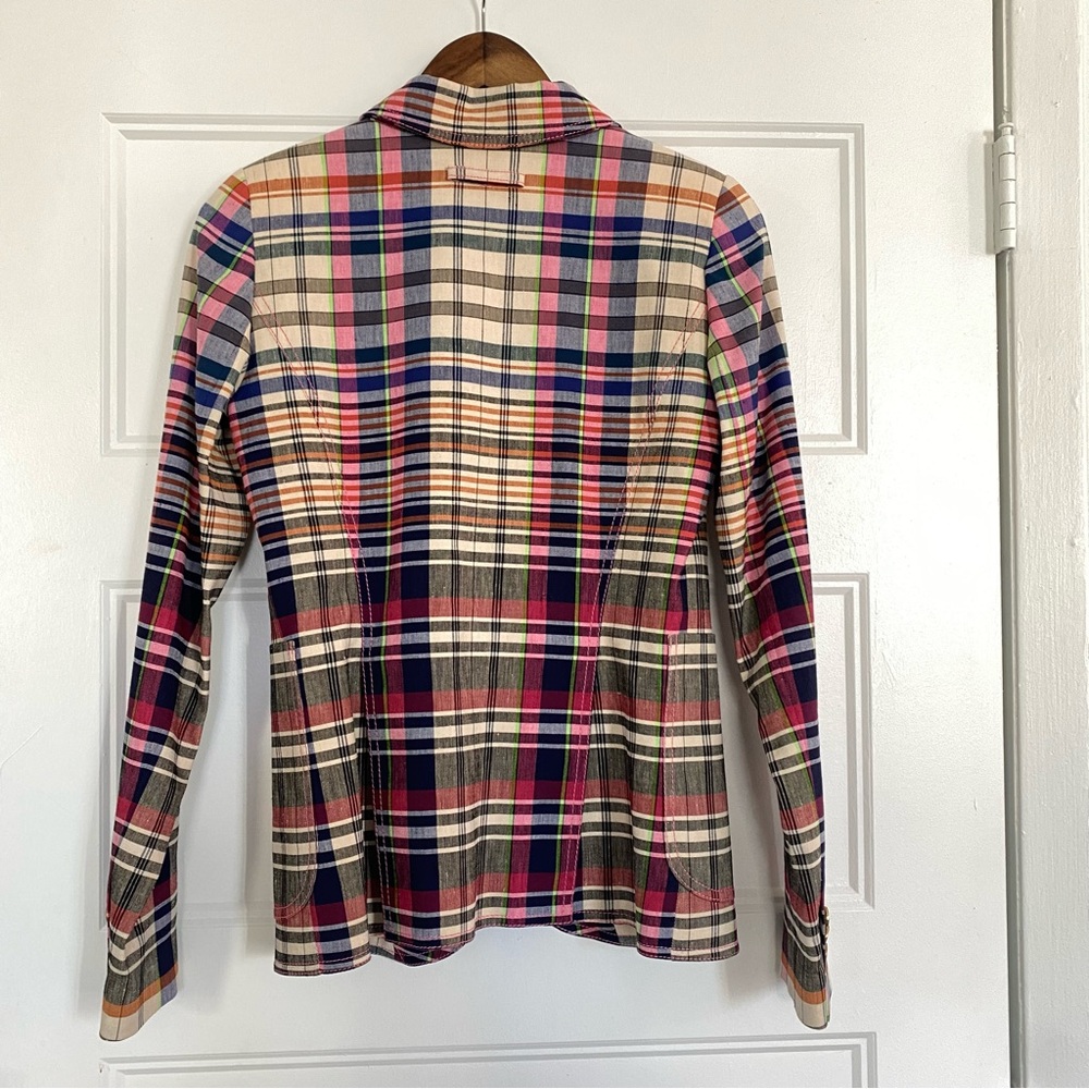 Smythe Multicolor Plaid Single-Button Blazer - image 6